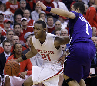 Evan Turner dispels any injury concerns by fueling the Buckeyes with a near triple-double effort.  (AP)