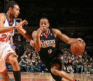 Andre Iguodala does it all in the win, going for 28 points, 10 rebounds and seven assists. (Getty Images)