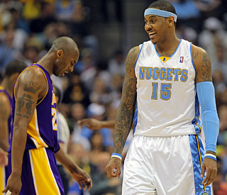 Nuggets step up behind ailing Anthony, handle Lakers to tie series
